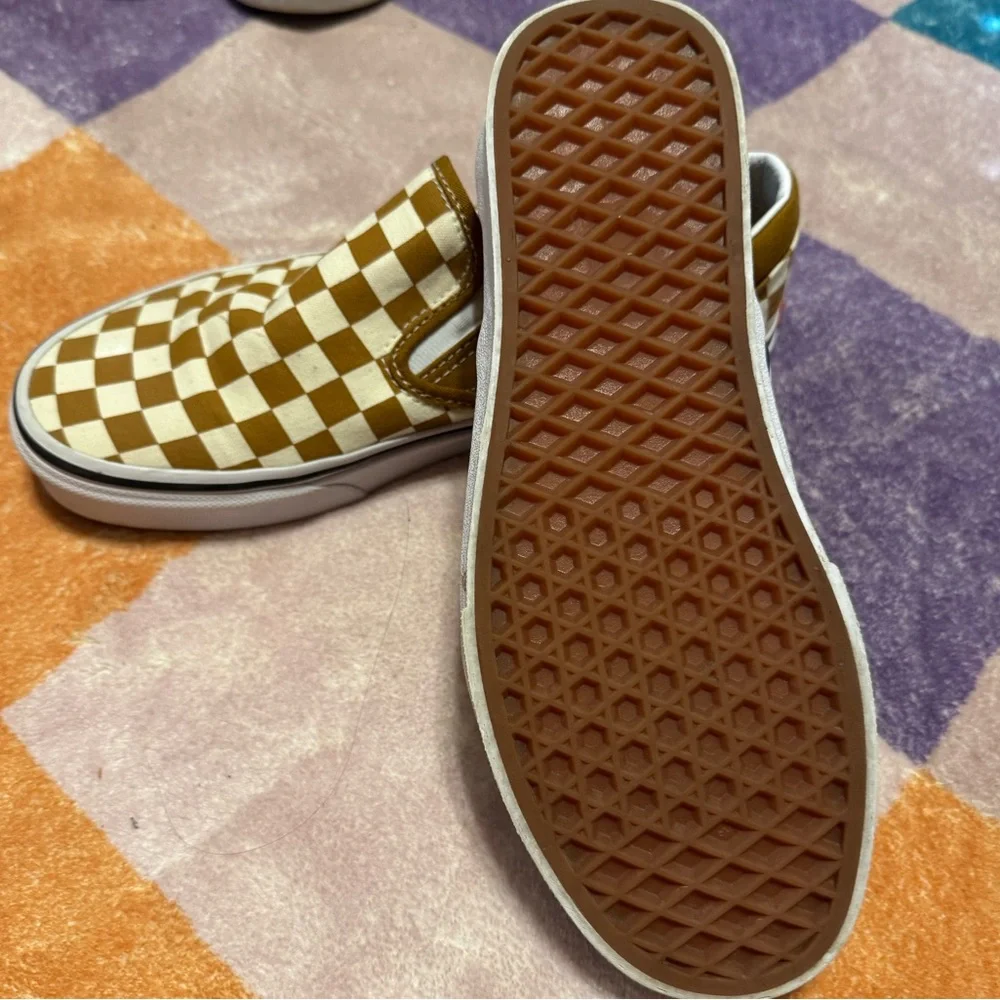Vans Checkered Slip-On Sneakers - Brown and White - Picture 2 of 2